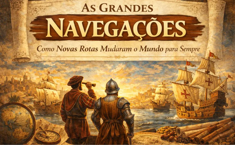 Imagem do artigo As Grandes Navegações_ como novas rotas mudaram o mundo para sempre