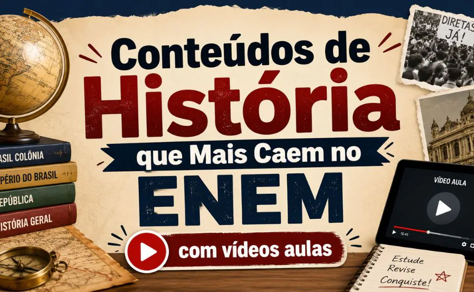 Imagem do artigo Conteúdos de História que Mais Caem no ENEM: veja o que estudar para aumentar suas chances de aprovação