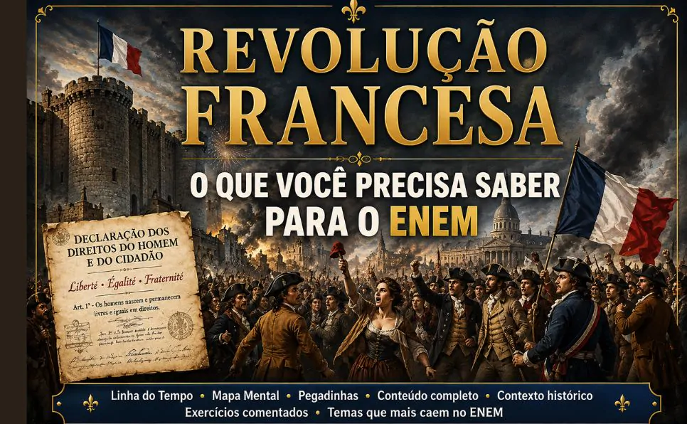 Imagem do artigo Mapa Mental Revolução Francesa introdução, linha do tempo e mapa mental para o ENEM c